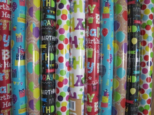 Rainbow Happy Birthday Wrapping Paper Roll